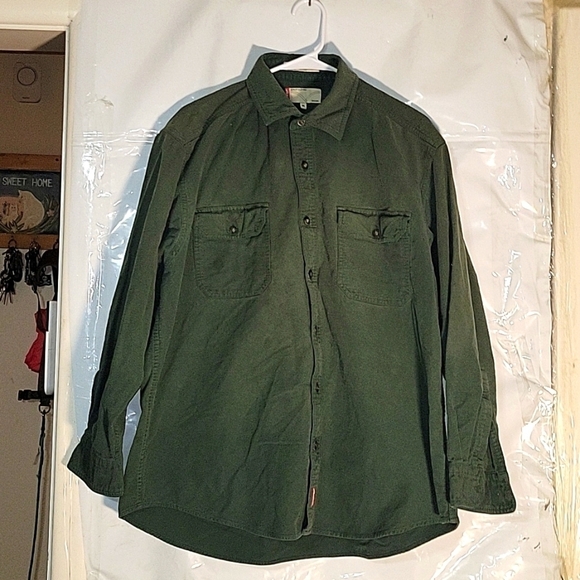 Outdoor Life LEVI'S Green Casual Button Down Shirt Men's Size S Comfort Casual - Picture 2 of 7